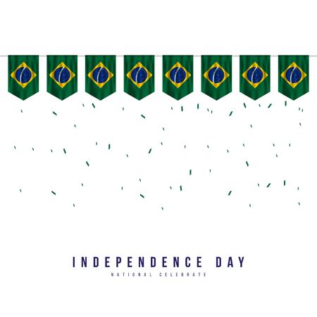 Happy Brazil Independence Day Vector Template Design Illustrationのイラスト素材