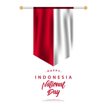 Indonesia National Day Vector Template Design Illustrationのイラスト素材