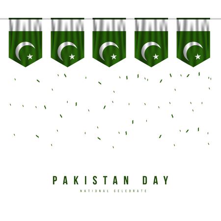 Pakistan Independence Day Vector Template Design Illustrationのイラスト素材