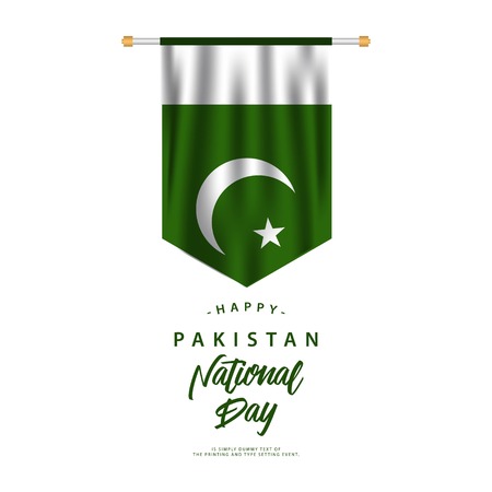 Pakistan National Day Vector Template Design Illustrationのイラスト素材