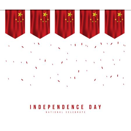 China Independence Day Vector Template Design Illustrationのイラスト素材