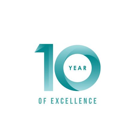 10 Year of Excellence Vector Template Design Illustrationのイラスト素材