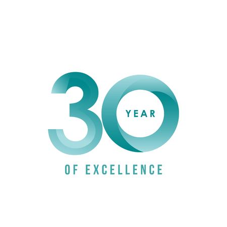 30 Year of Excellence Vector Template Design Illustrationのイラスト素材