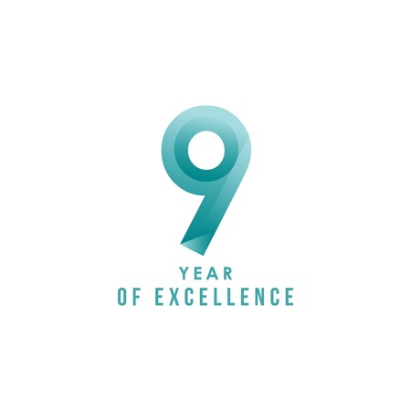 9 Year of Excellence Vector Template Design Illustrationのイラスト素材