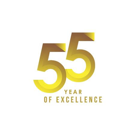 55 Year of Excellence Vector Template Design Illustrationのイラスト素材