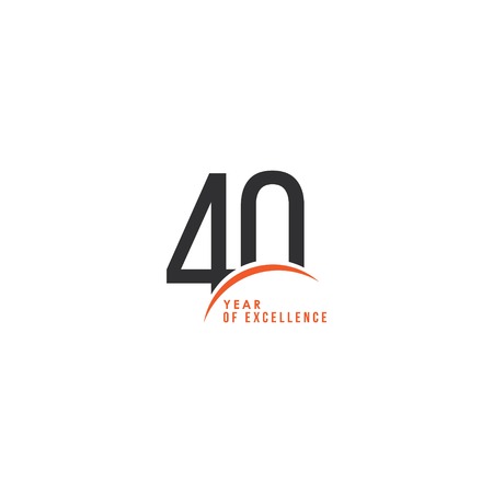 40 Year of Excellence Vector Template Design Illustrationのイラスト素材