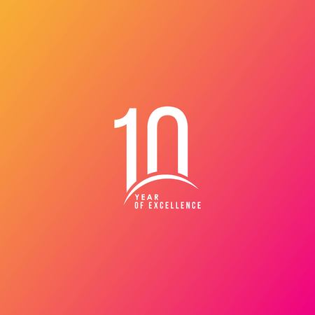10 Year of Excellence Vector Template Design Illustrationのイラスト素材
