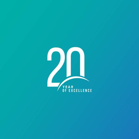 20 Year of Excellence Vector Template Design Illustrationのイラスト素材