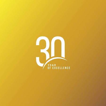 30 Year of Excellence Vector Template Design Illustration
