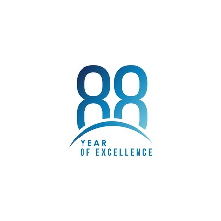 88 Year of Excellence Vector Template Design Illustrationのイラスト素材