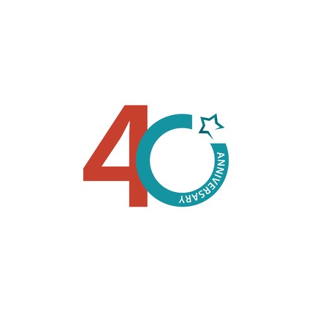 40 Year Anniversary Vector Template Design Illustrationのイラスト素材