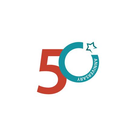 50 Year Anniversary Vector Template Design Illustrationのイラスト素材