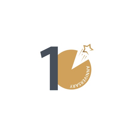 10 Year Anniversary Vector Template Design Illustrationのイラスト素材