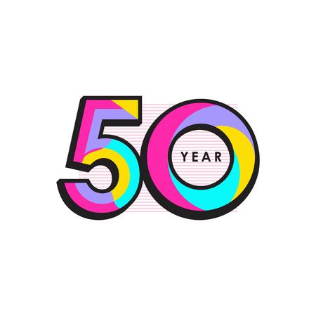50 Year Anniversary Vector Template Design Illustrationのイラスト素材