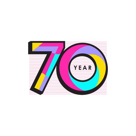 70 Year Anniversary Vector Template Design Illustrationのイラスト素材