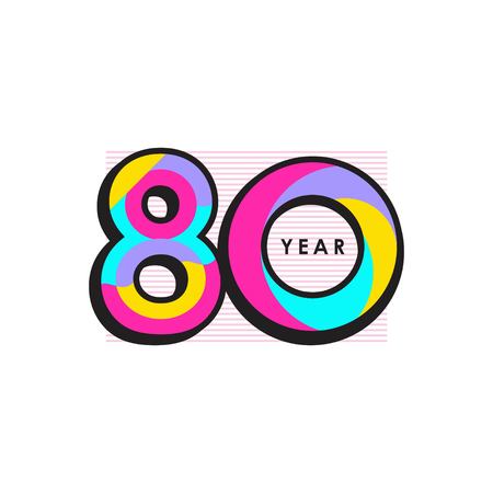 80 Year Anniversary Vector Template Design Illustrationのイラスト素材