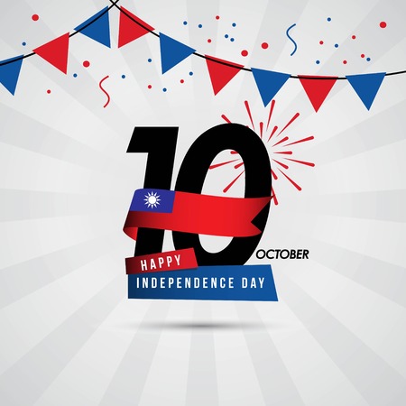 Happy Taiwan Independence Day Vector Template Design Illustrationのイラスト素材