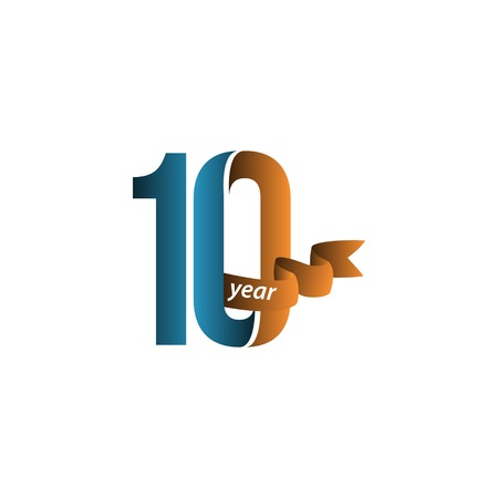 10 Year Anniversary Vector Template Design Illustrationのイラスト素材