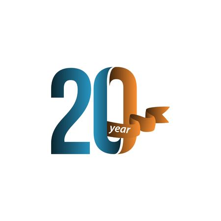 20 Year Anniversary Vector Template Design Illustrationのイラスト素材