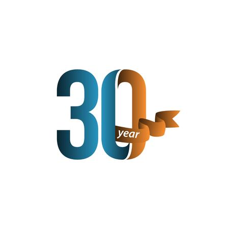 30 Year Anniversary Vector Template Design Illustrationのイラスト素材