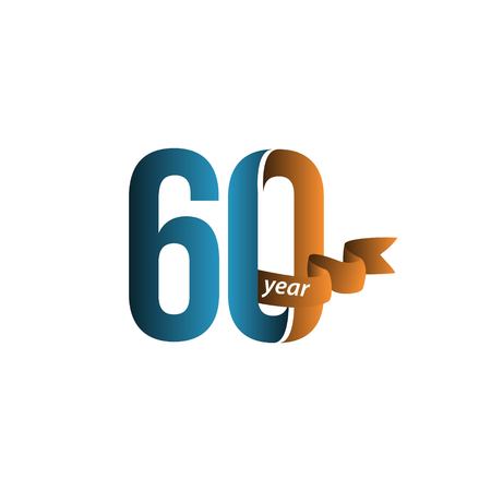 60 Year Anniversary Vector Template Design Illustrationのイラスト素材
