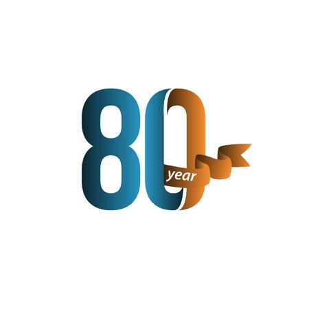 80 Year Anniversary Vector Template Design Illustrationのイラスト素材