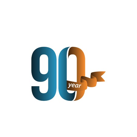 90 Year Anniversary Vector Template Design Illustrationのイラスト素材