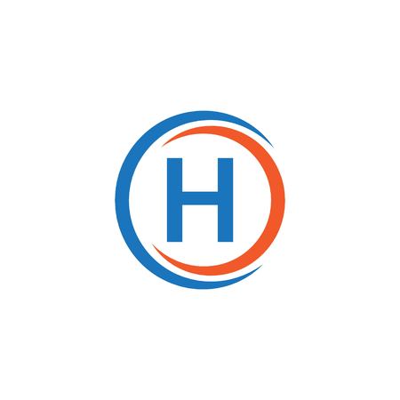 H Company Logo Vector Template Design Illustrationのイラスト素材