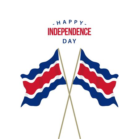 Happy Costa Rica Independence Day Vector Template Design Illustrationのイラスト素材