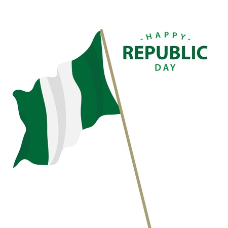 Happy Nigeria Republic Day Vector Template Design Illustrationのイラスト素材