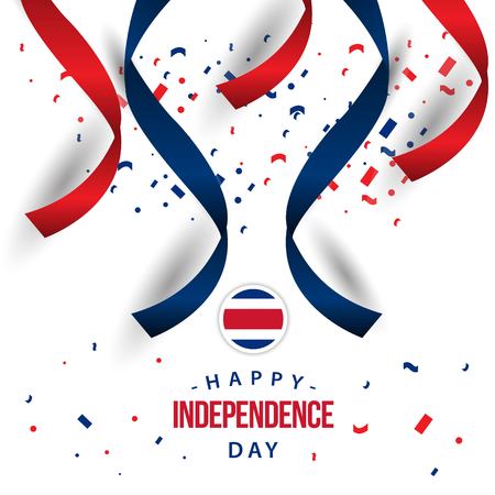 Happy Costa Rica Independence Day Vector Template Design Illustrationのイラスト素材