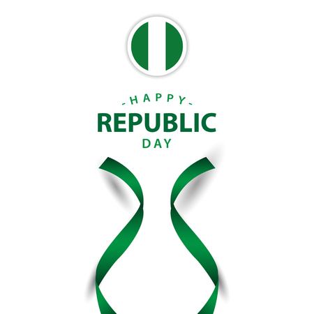 Happy Nigeria Republic Day Vector Template Design Illustrationのイラスト素材