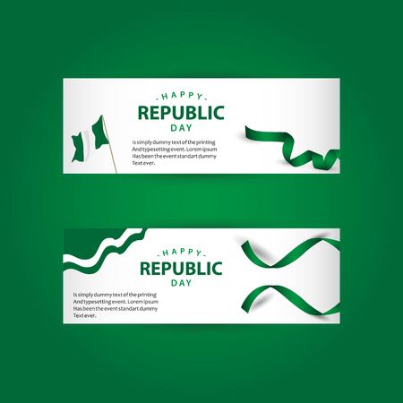 Happy Nigeria Republic Day Vector Template Design Illustrationのイラスト素材