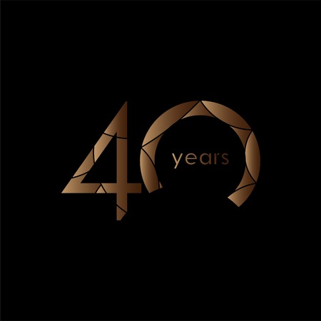 40 Year Anniversary Vector Template Design Illustrationのイラスト素材