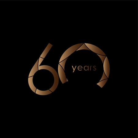 60 Year Anniversary Vector Template Design Illustrationのイラスト素材