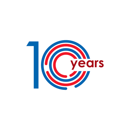 10 Year Anniversary Logo Vector Template Design Illustrationのイラスト素材