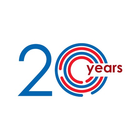 20 Year Anniversary Logo Vector Template Design Illustrationのイラスト素材