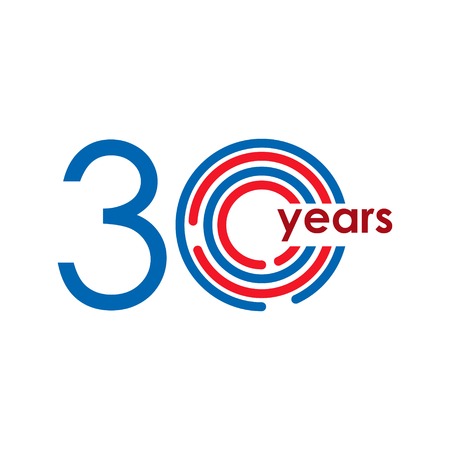 30 Year Anniversary Logo Vector Template Design Illustrationのイラスト素材