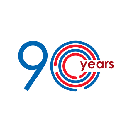 90 Year Anniversary Logo Vector Template Design Illustrationのイラスト素材