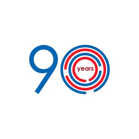 90 Year Anniversary Vector Template Design Illustrationのイラスト素材