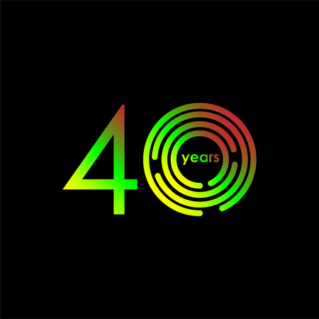 40 Year Anniversary Vector Template Design Illustrationのイラスト素材