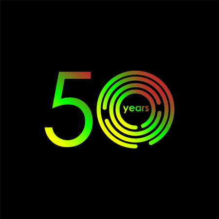 50 Year Anniversary Vector Template Design Illustrationのイラスト素材