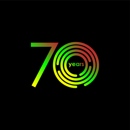 70 Year Anniversary Vector Template Design Illustrationのイラスト素材