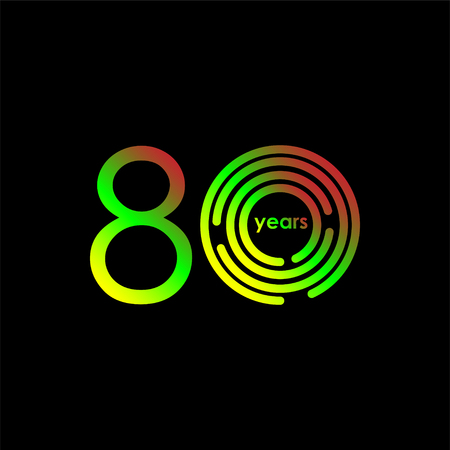 80 Year Anniversary Vector Template Design Illustrationのイラスト素材