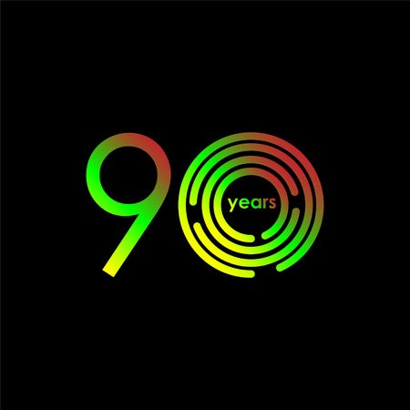 90 Year Anniversary Vector Template Design Illustrationのイラスト素材