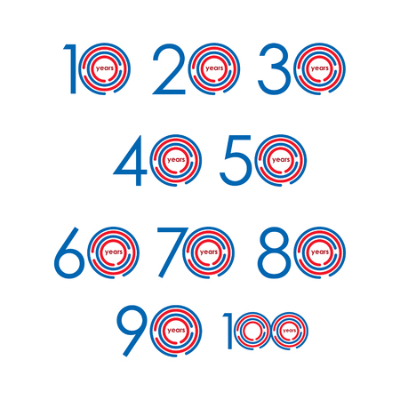 Year Anniversary Set Vector Template Design Illustrationのイラスト素材