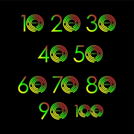 Year Anniversary Set Vector Template Design Illustrationのイラスト素材
