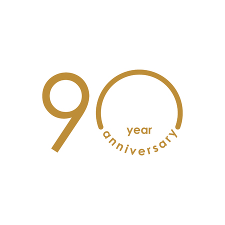 90 Year Anniversary Vector Template Design Illustrationのイラスト素材