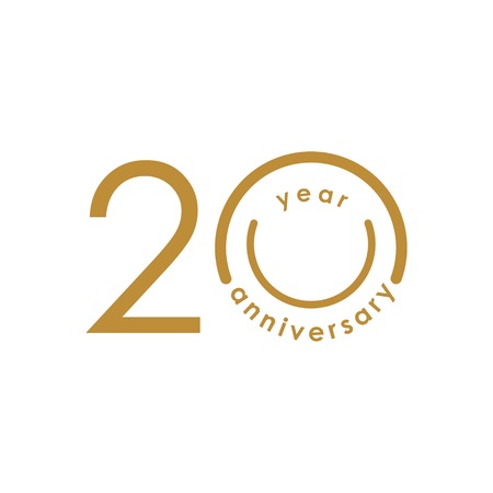 20 Year Anniversary Vector Template Design Illustrationのイラスト素材