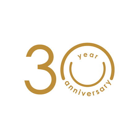 30 Year Anniversary Vector Template Design Illustrationのイラスト素材
